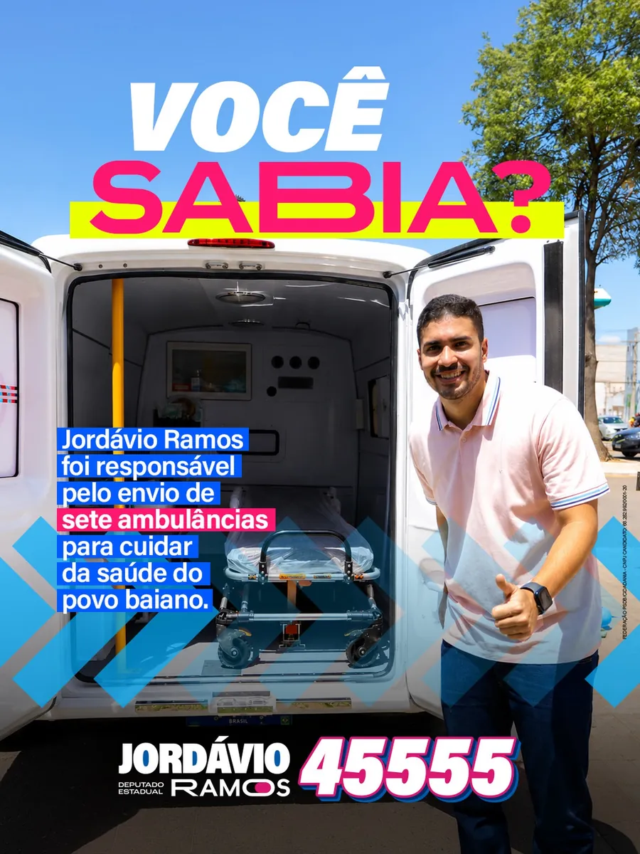 Jordávio ao lado de uma ambulância: responsável pelo envio de sete ambulâncias
