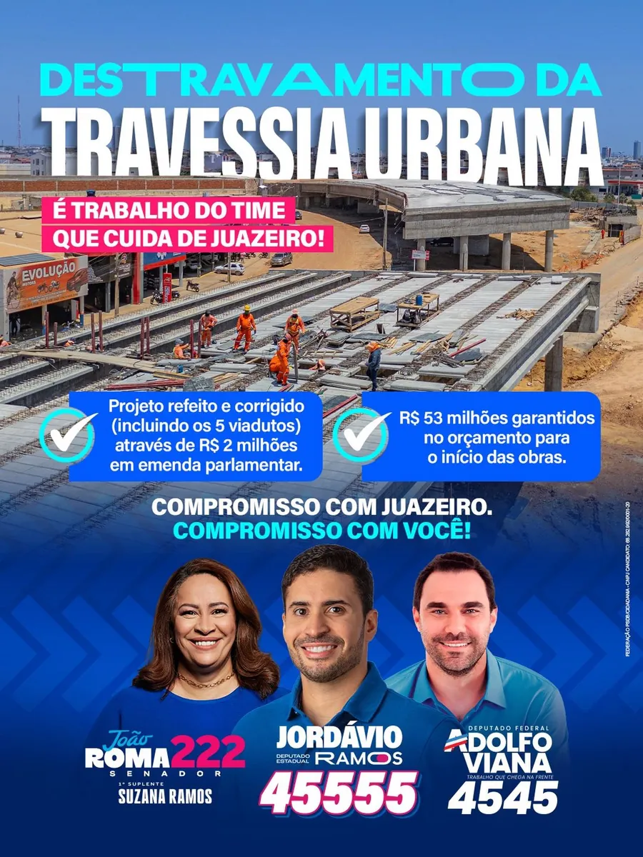 Arte sobre o destravamento da Travessia Urbana de Juazeiro